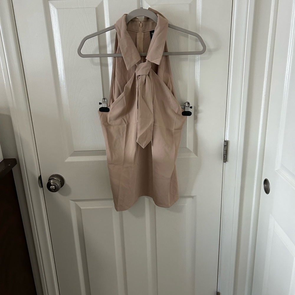 STYLEWE Women’s Tan Halter Neck Tie Blouse, Size XL, NWOT - Picture 4 of 7